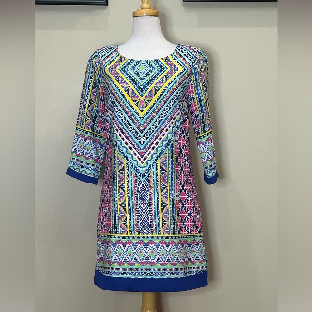 Pink Owl | Size Small Geo Print Dress